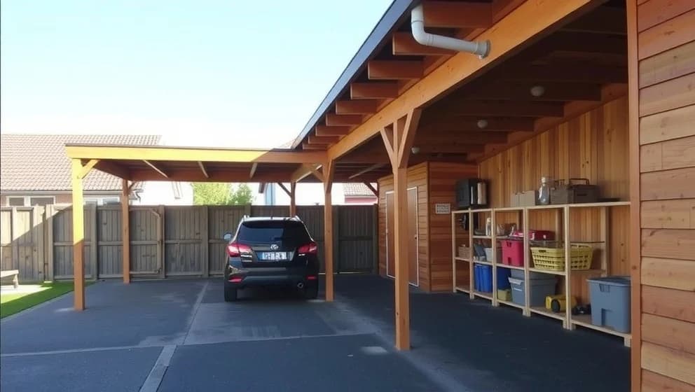 Carport med förråd för hemmet