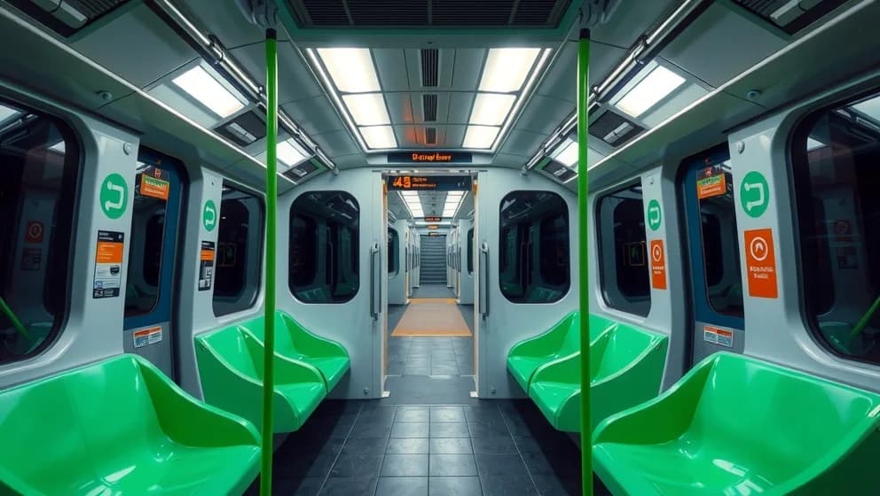 Tunnelbana gröna linjen genom Stockholm